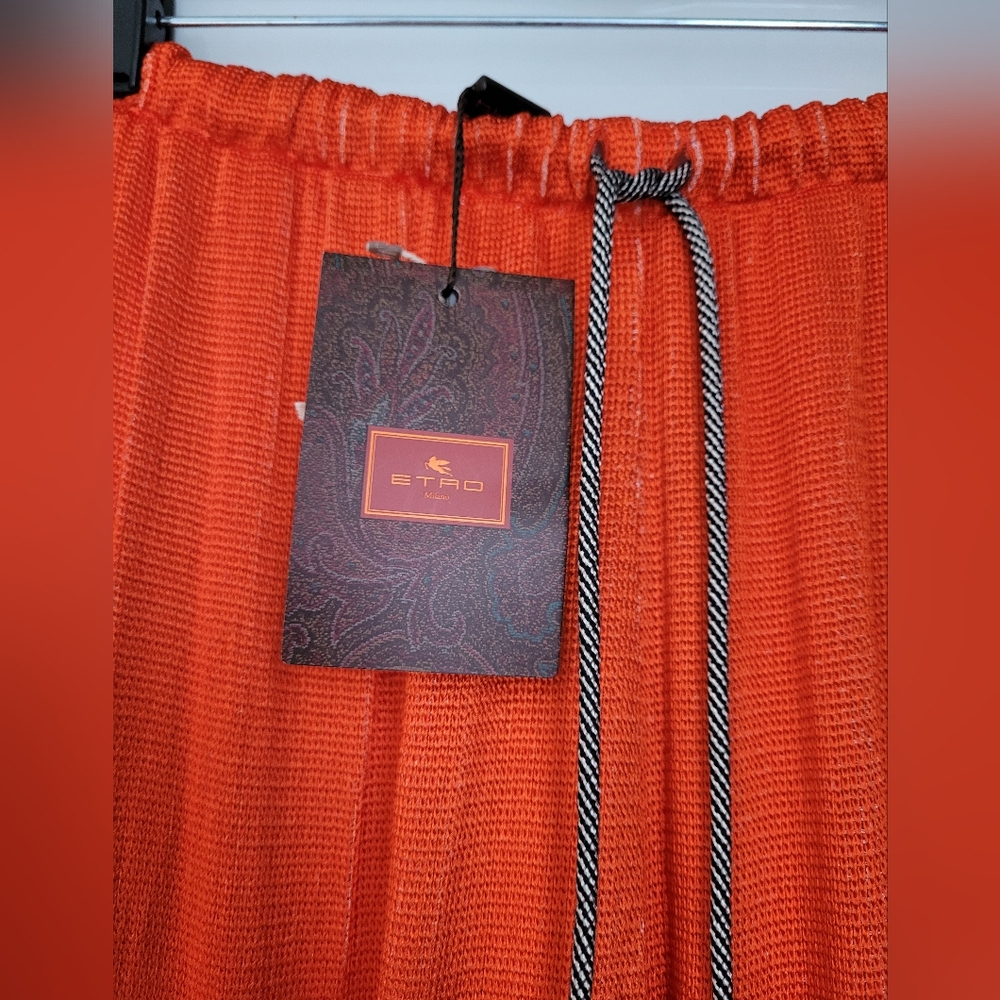 Etro Vibrant Orange and Blue Wide Leg Pants - Picture 9 of 13